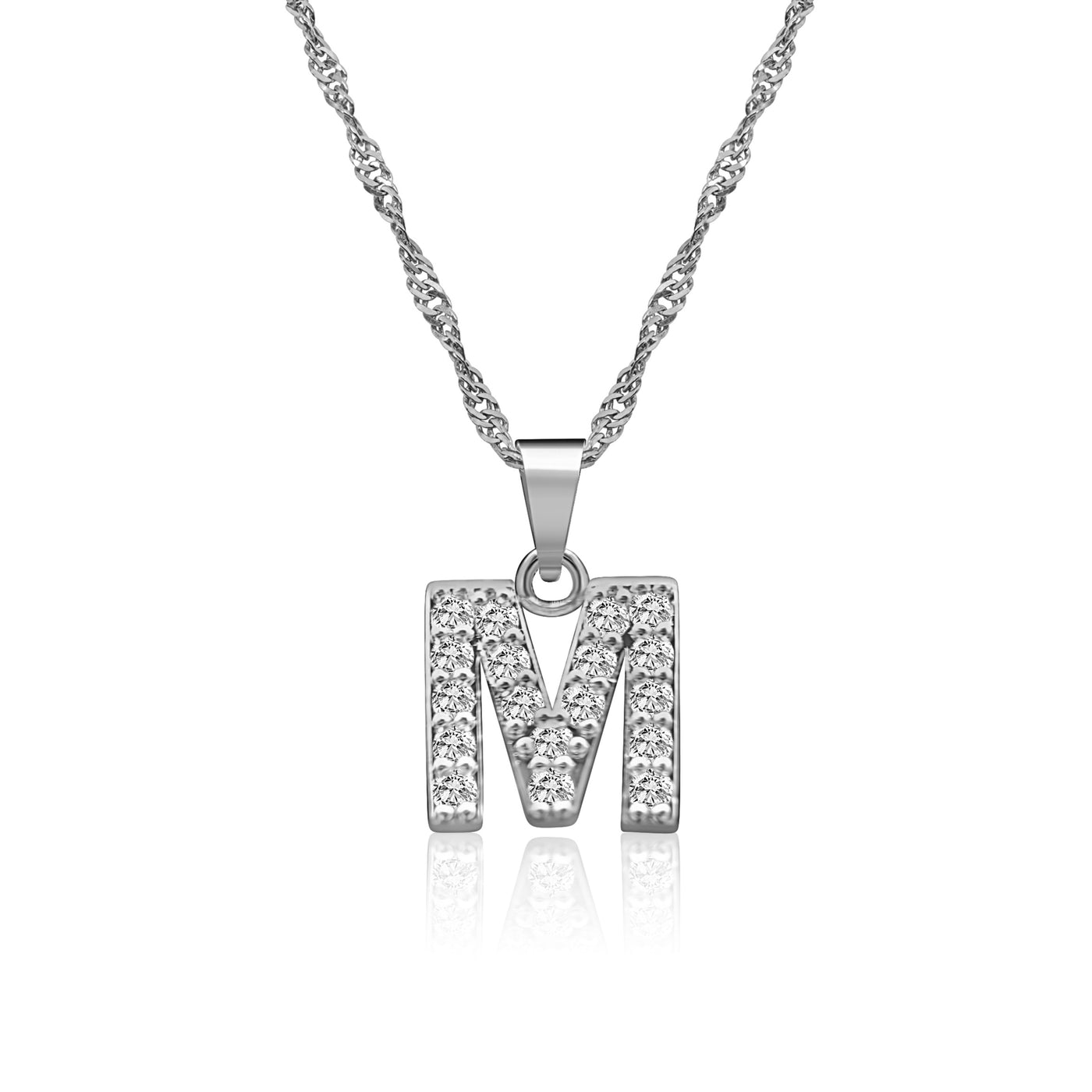 Halskette in Silber mit Zirkonia Buchstaben