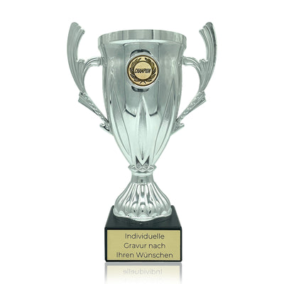 Pokal Silber Genting Cup mit Gravur & Emblem | 4 Größen