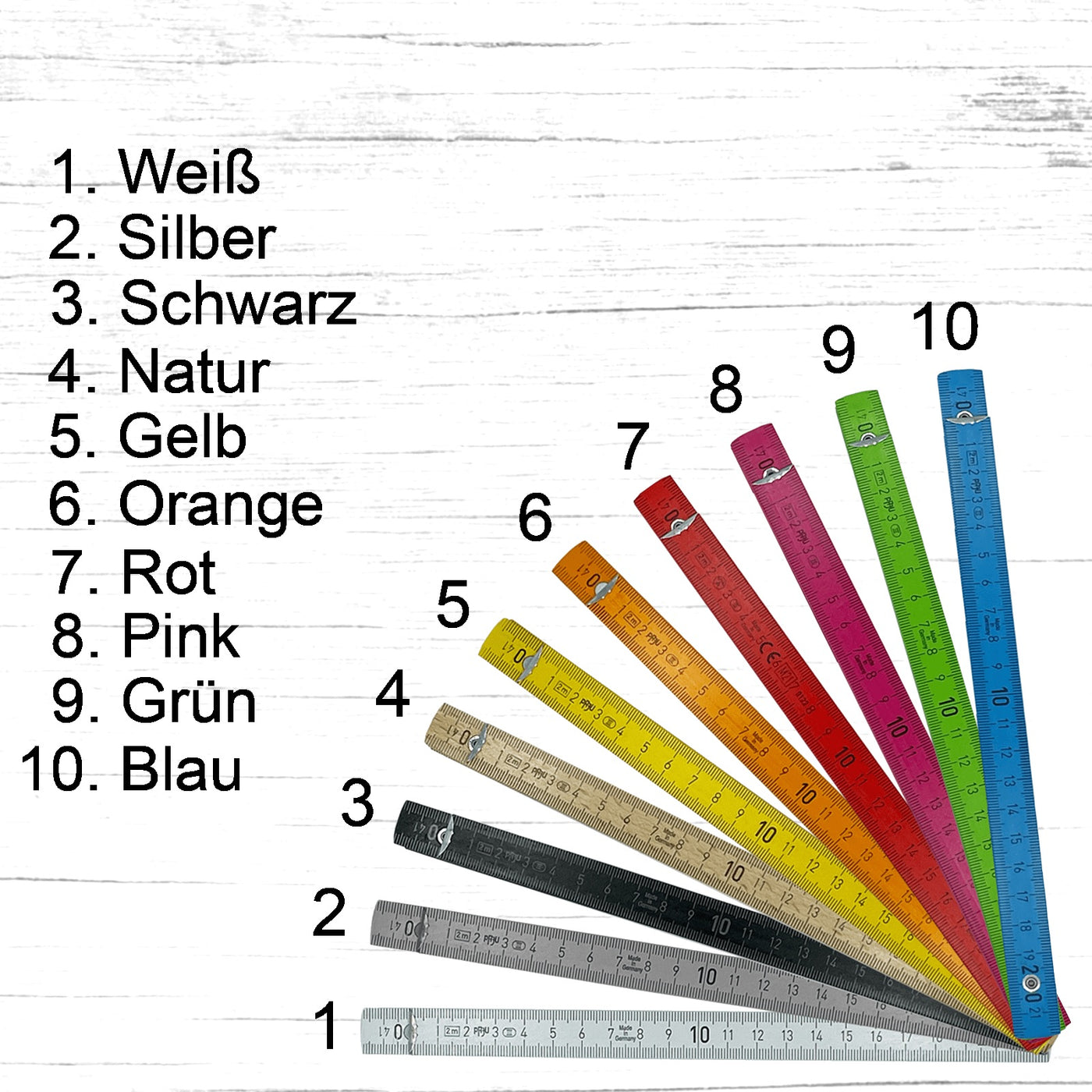 Zollstock mit Namen Gravur | 16 Farben