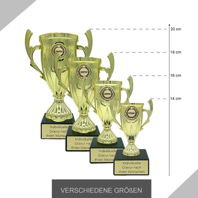 Pokal Gold Genting Cup mit Gravur & Emblem | 4 Größen